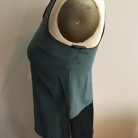 Anthropologie Green Black Maeve Colorblock Silk - Picture 7 of 8